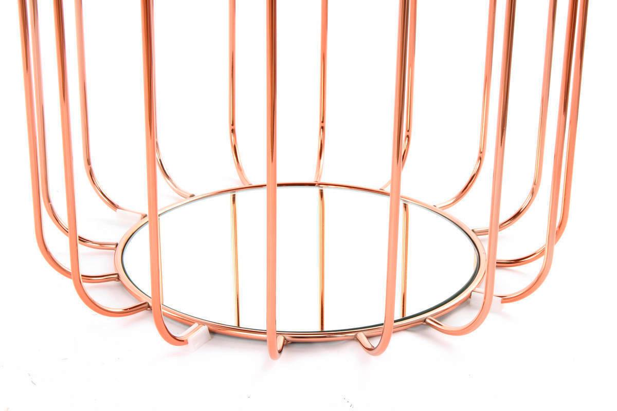 Beistelltisch/Pouf 2 in 1 Comfortable Rosé/Dunkelviolett - Violett/Kupferfarben, Basics, Glas/Holzwerkstoff (50/50/45cm) - Kayoom