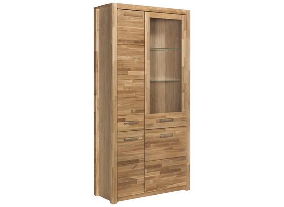 Vitrine Fenja B:98cm Massiv, Wildeiche - Eichefarben, Design, Glas/Holz (98/203/40cm) - Landscape Vitrine Fenja B:98cm Massiv, Wildeiche - Eichefarben, Design, Glas/Holz (98/203/40cm) - Landscape