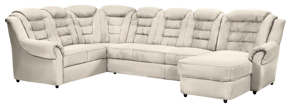 Wohnlandschaft Boston Creme Chenille - Creme/Schwarz, KONVENTIONELL, Textil (216/333/165cm) - Livetastic