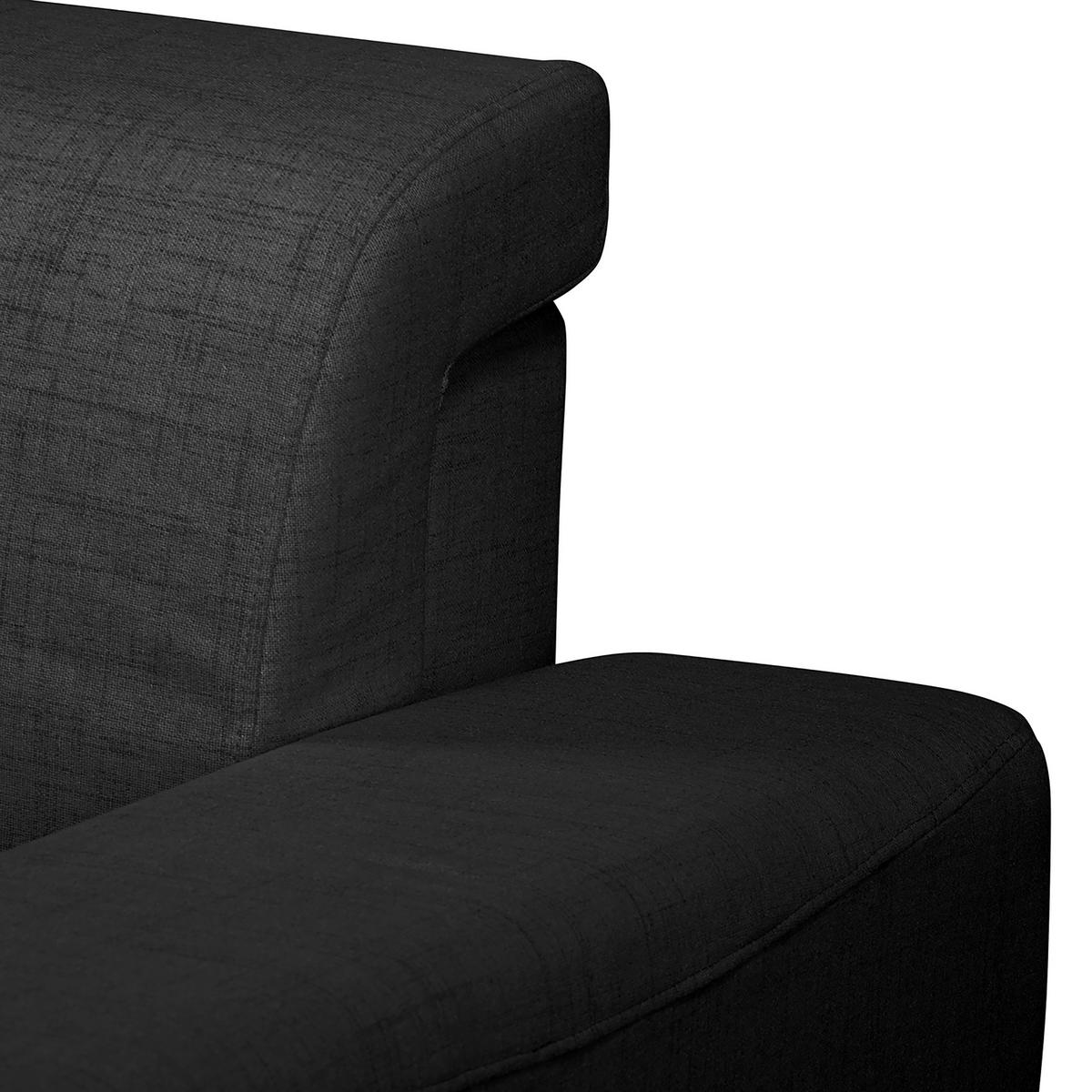 Ecksofa Bella Schwarz S: 257x174 cm - Wengefarben/Schwarz, Design, Textil (257/174cm) - Livetastic