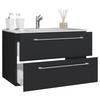 Waschtischkombi Badinos Schwarz B: 81 cm - Schwarz/Weiß, MODERN, Keramik/Holzwerkstoff (81cm) - MID.YOU