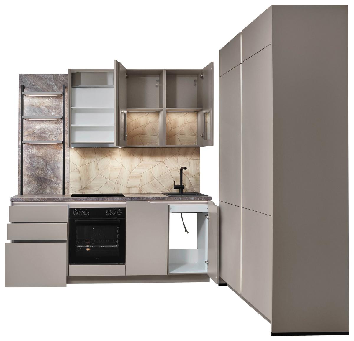 Eckküche Sidney - Hellbraun/Dunkelbraun, MODERN, Holzwerkstoff (273,2/218,1cm) - Vertico