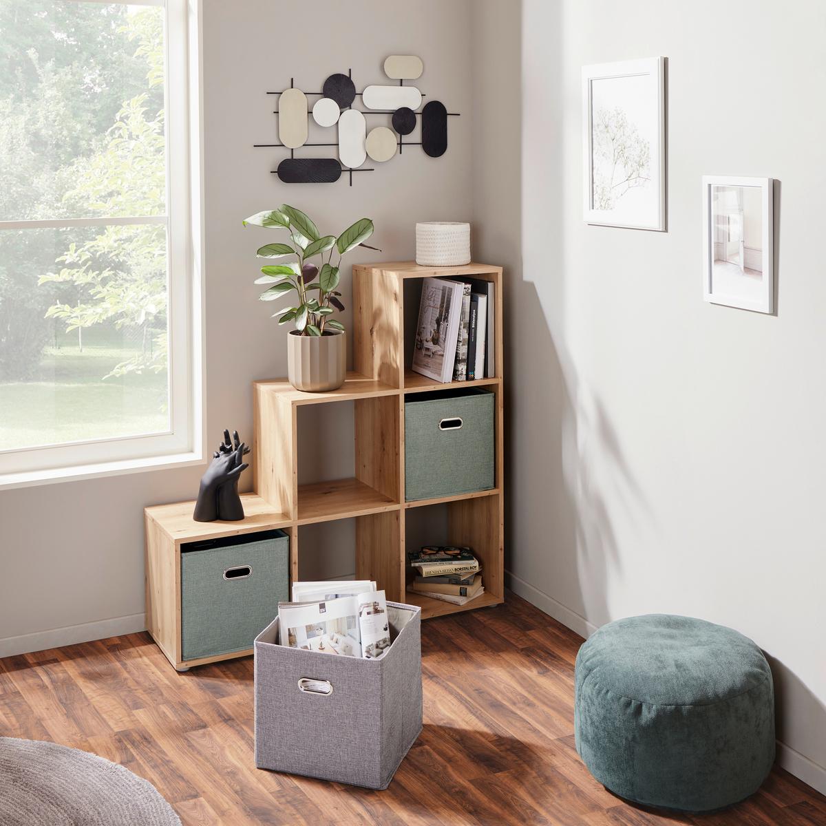 Faltbox Martin - Hellgrau, Basics, Papier/Textil (33/32/33cm) - James Wood