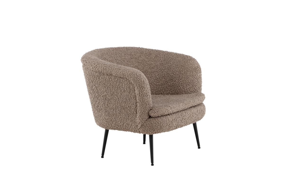 Sessel Nordkoster - Hellbraun/Schwarz, Design, Textil/Metall (81/75/80cm) - Livetastic
