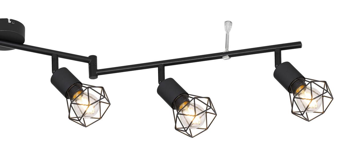 Strahler 6-flammig Verstellbar L: 120 Cm - Schwarz, Basics, Metall (120/8/22cm) - Globo
