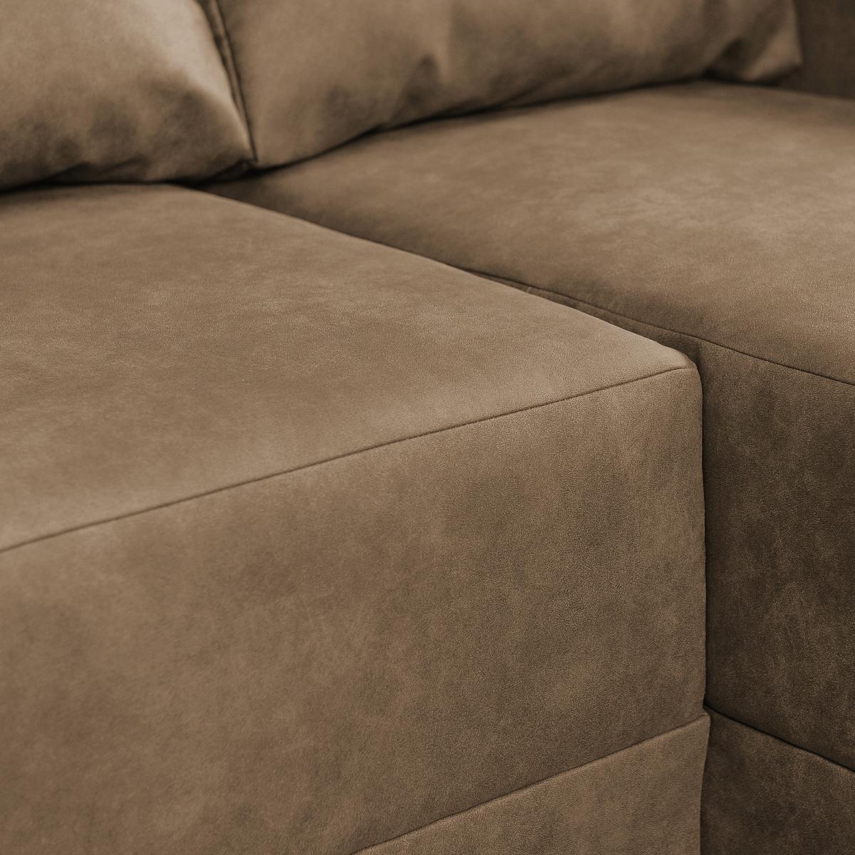 Ecksofa Grenwood Schlammfarben S: 200x144 Cm - Schlammfarben/Braun, Design, Textil (200/144cm) - MID.YOU