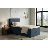 Boxbett Naxos 100x200 Soul 2 Dunkelblau - Schwarz/Dunkelblau, MODERN, Holzwerkstoff/Textil (100/200cm) - MID.YOU