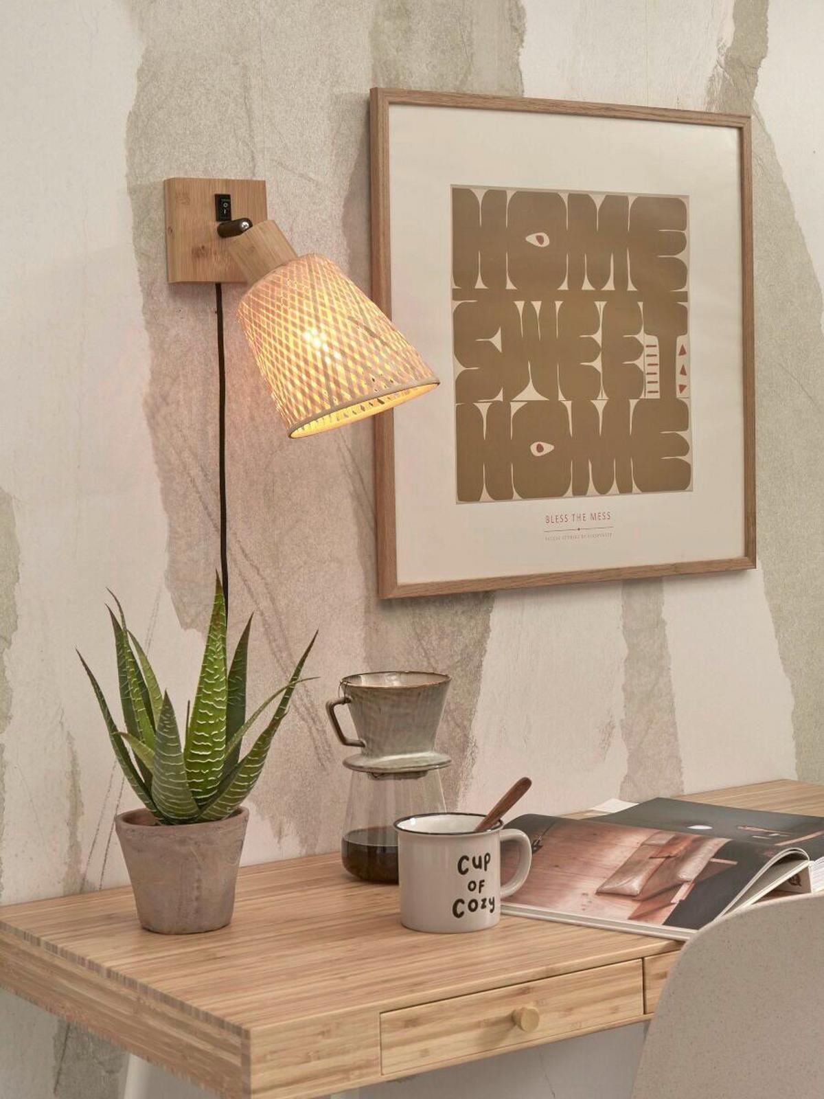 WANDLEUCHTE JAVA/W/N/15/N - Naturfarben, Trend (15/15/22cm) - Good & Mojo