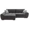 Ecksofa mit Bettkasten Glasgow Dunkelgrau - Chromfarben/Dunkelgrau, KONVENTIONELL, Textil (175/270cm) - MID.YOU