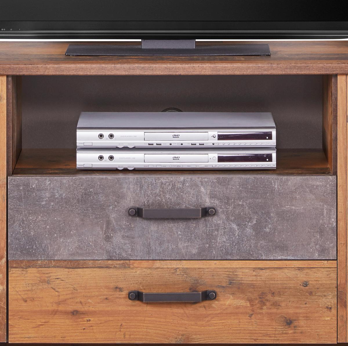 Tv-lowboard Ontario B: 176 Cm Eiche Dekor/dunkelgrau - Dunkelgrau/Eichefarben, Trend, Holzwerkstoff (176/67,7/41,5cm) - Ondega