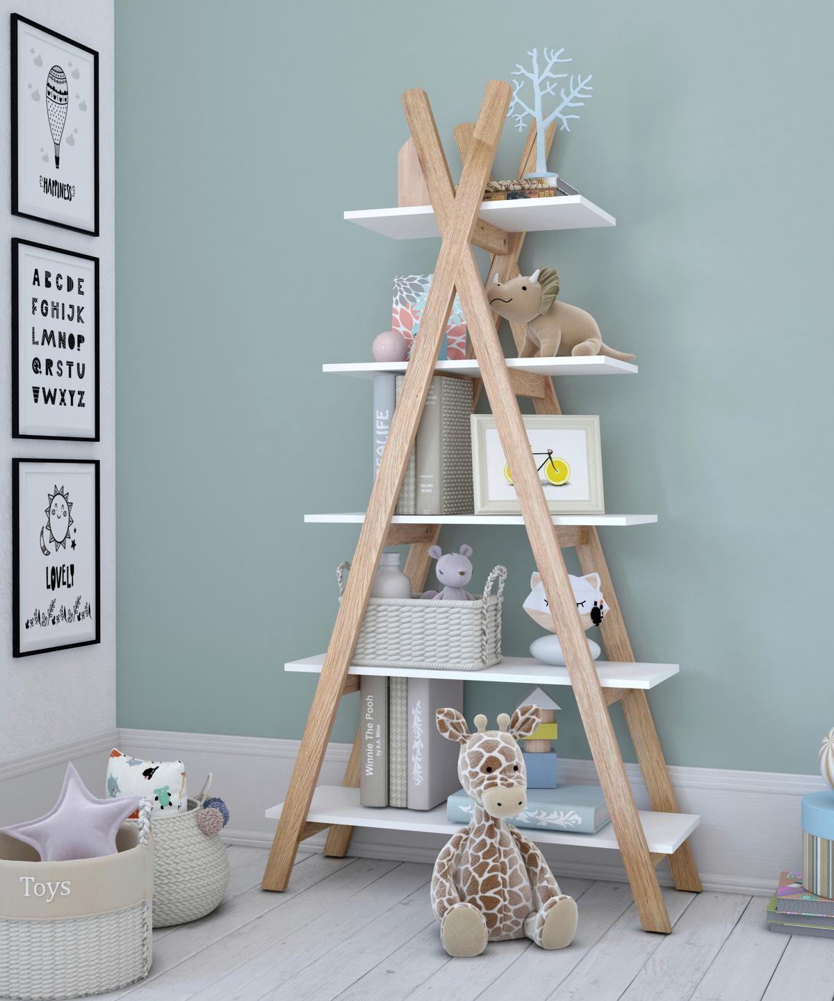 REGAL Naturfarben/Weiß B: 90cm - Naturfarben/Weiß, Design, Holz/Holzwerkstoff (90/170/35cm) - Livetastic