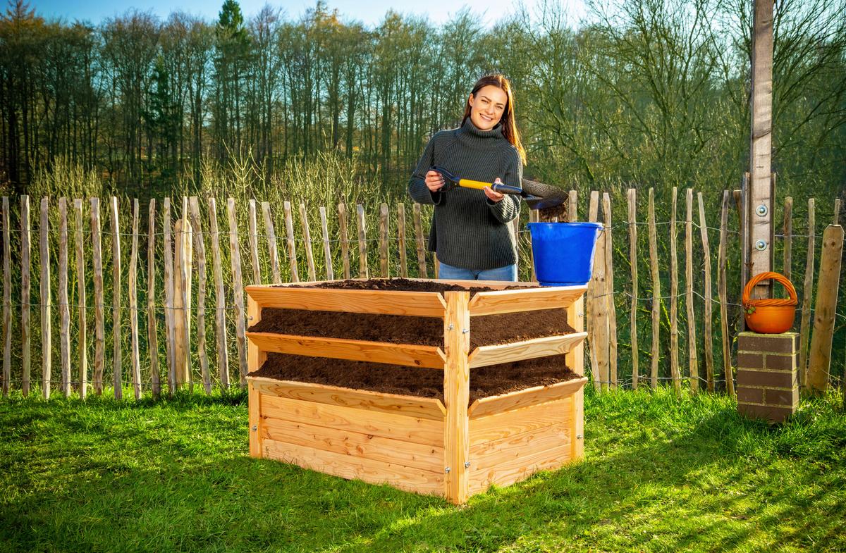 Hochbeet Echtholz Lärche 124x73x91 Cm Lärchefarben - Lärchefarben, Basics, Holz (124/73/91cm)