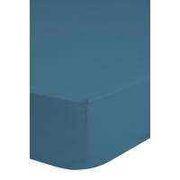Spannleintuch Satin Blau 160-180x200 cm Baumwolle - Blau, Basics, Textil (160-180/200cm) - MID.YOU