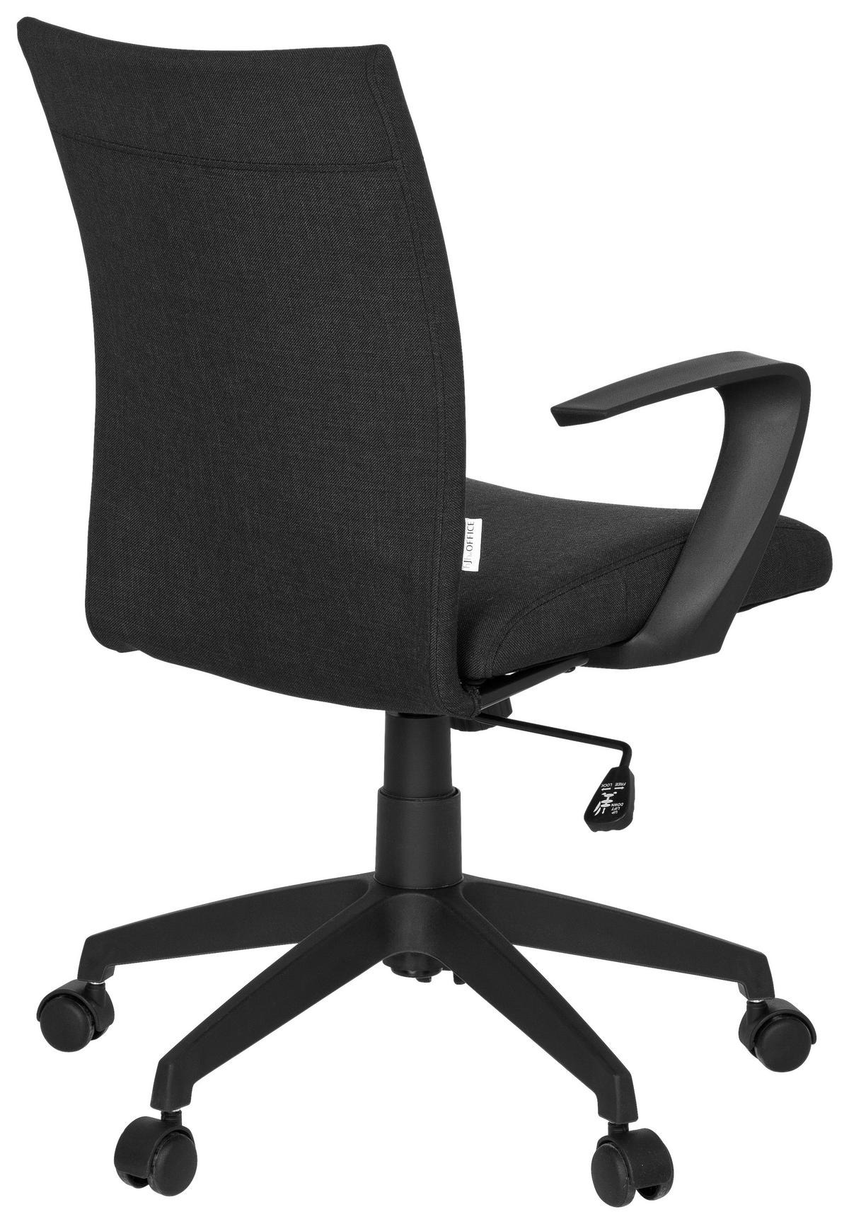 Bürostuhl Soft mit Armstützen Schwarz - Schwarz, MODERN, Kunststoff/Textil (54/104/44cm) - MID.YOU