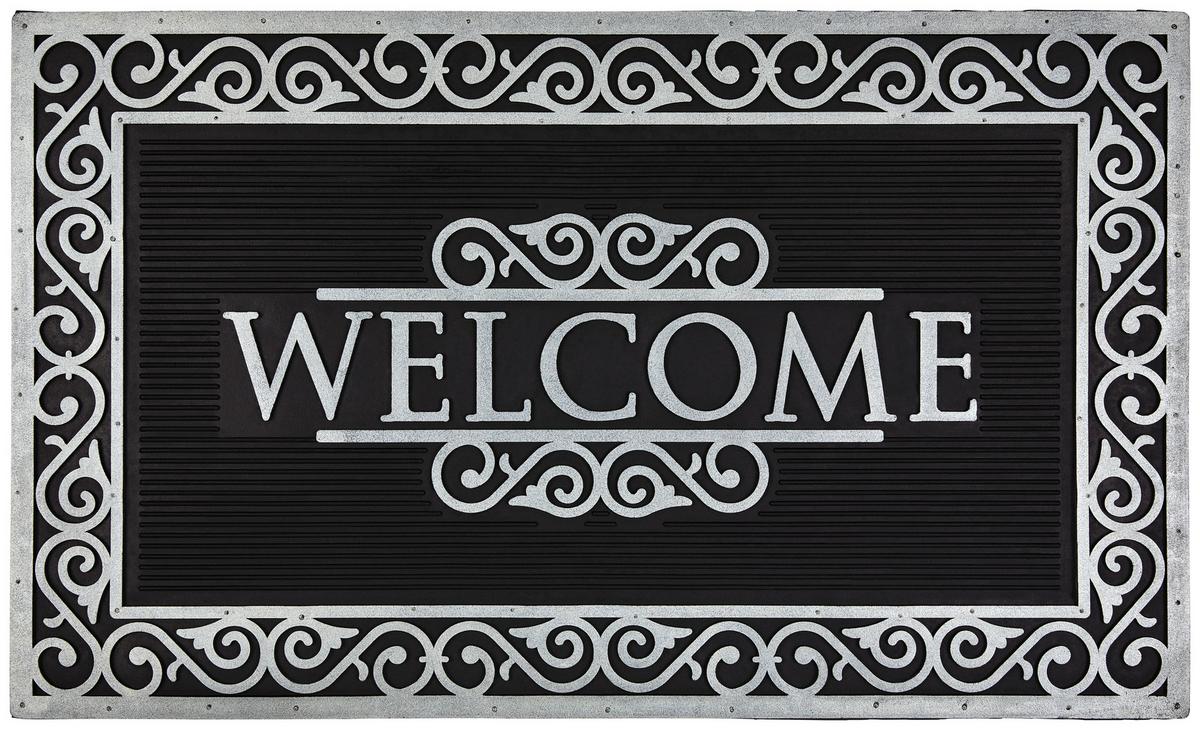 Fußmatte Kylie 45x75 cm Gummi Rutschfest - Silberfarben, KONVENTIONELL, Naturmaterialien (45/75cm) - Ondega