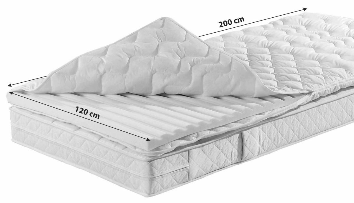Topper Medisan Ergomed 120x 200 Cm Polyurethanschaumkern - Weiß, Basics, Textil (120/200cm) - FAN