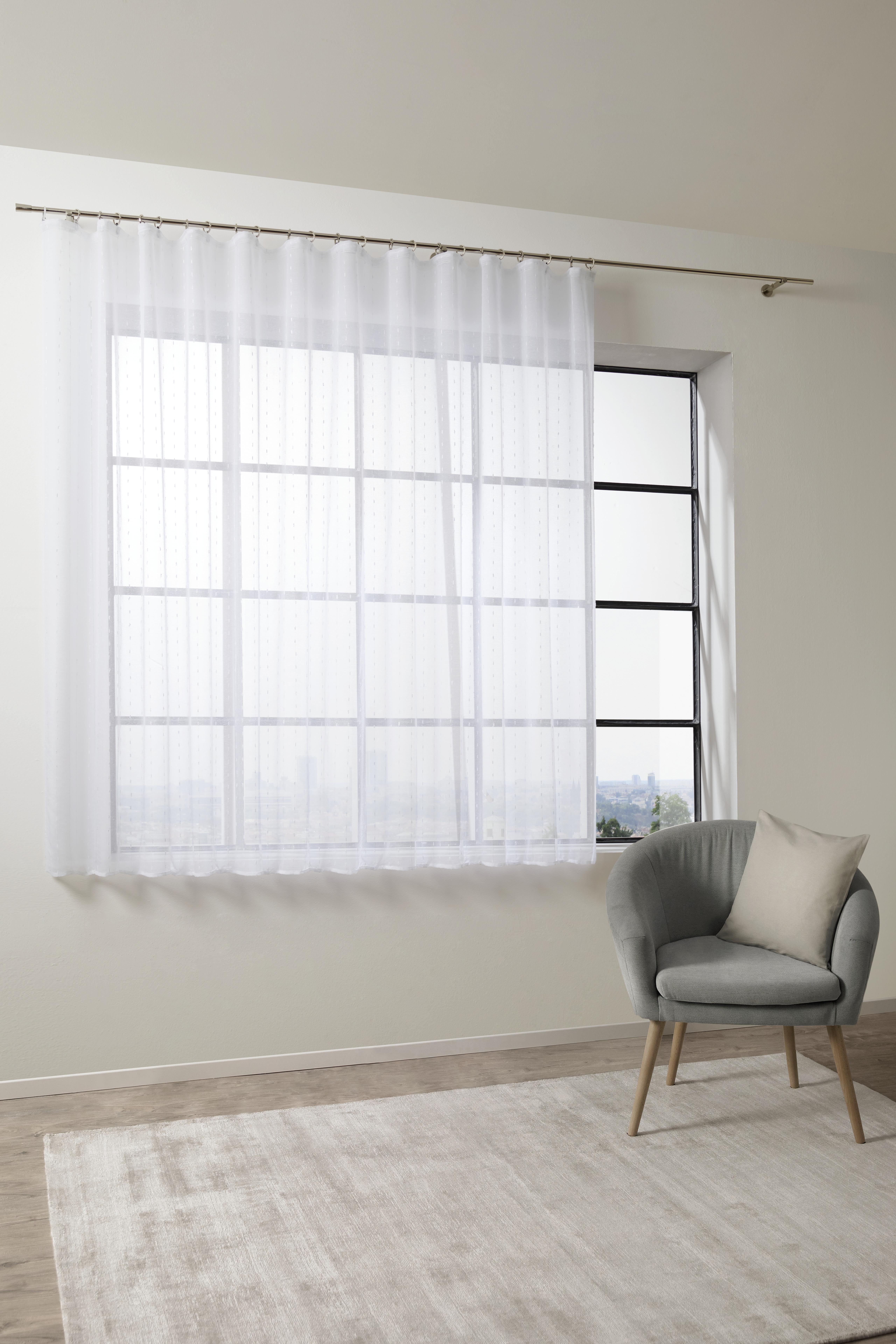 Kusová Záclona Lisa Store 2, 300/175cm - bílá, Romantický / Rustikální, textil (300/175cm) - Modern Living