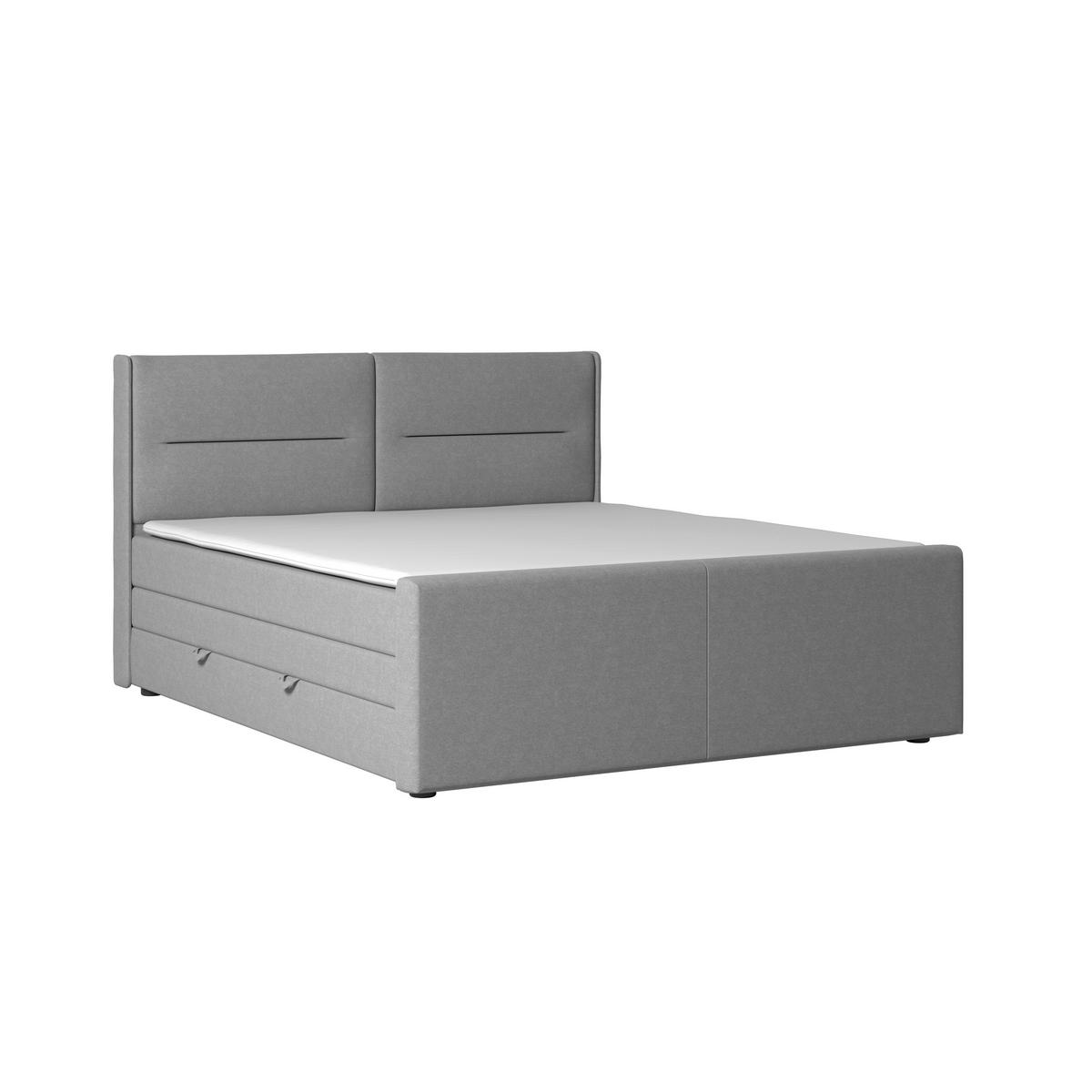 Boxspringbett Mit Bettkasten Kyoto Silberfarben 180x200 - Silberfarben, MODERN, Karton/Holzwerkstoff (180/200cm) - MID.YOU