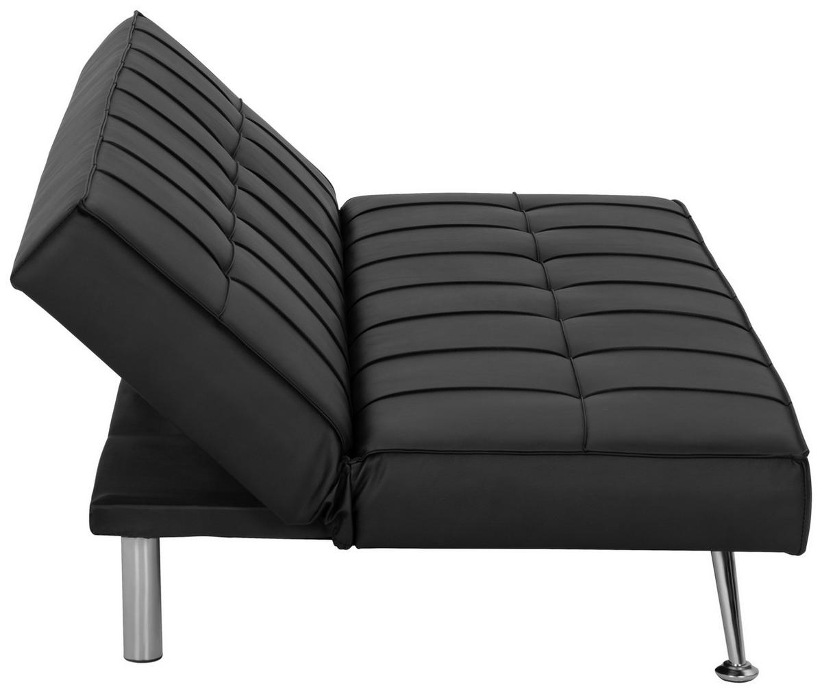 3-sitzer-sofa Mit Schlaffunktion Silva B:179cm - Silberfarben/Schwarz, Basics, Textil (179/74/91cm) - P & B