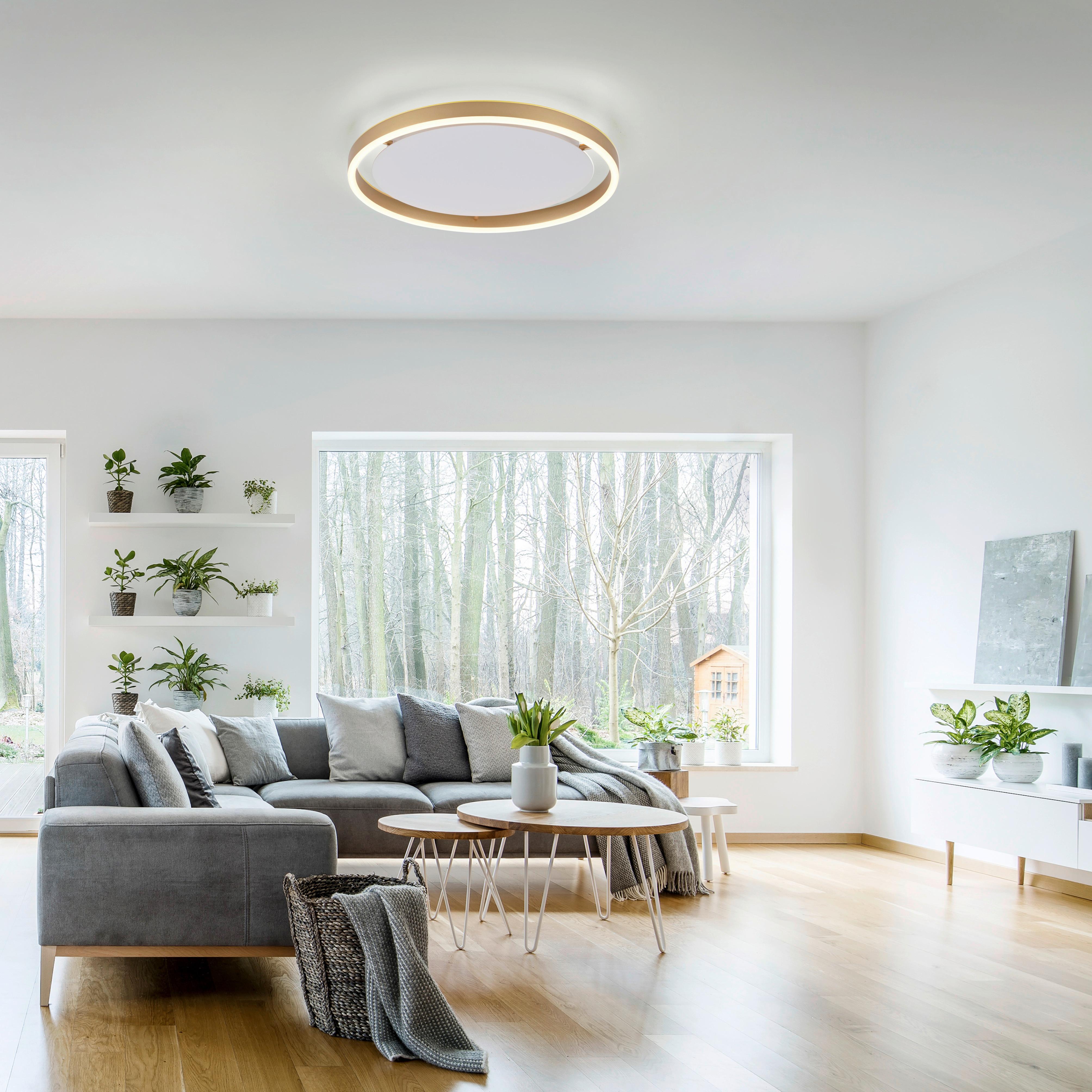 LED-Deckenleuchte 15391-60 Riuts - Messingfarben, Design, Kunststoff/Metall (39,3/39,3/5,3cm)