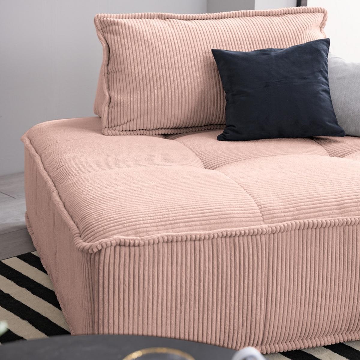 Rückenkissen Cordy, Flieder B: 83 Cm - Flieder, MODERN, Textil (83/25/42cm) - Trendmanufaktur