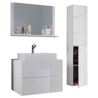 Badezimmer Lendas Weiß B: 94 cm - Weiß, MODERN, Glas/Keramik (94cm) - MID.YOU