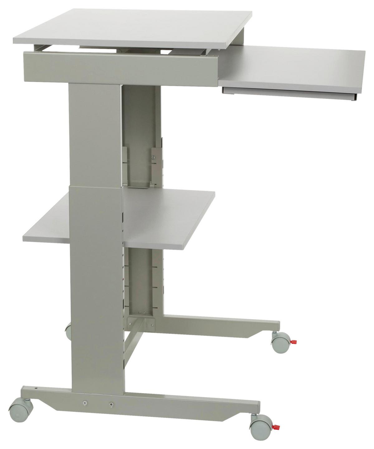 Schreibtisch B 50cm H 71,5 - 107,5cm Workstation - Grau, Basics, Holzwerkstoff/Kunststoff (60/71,5-107,5/50cm) - MID.YOU
