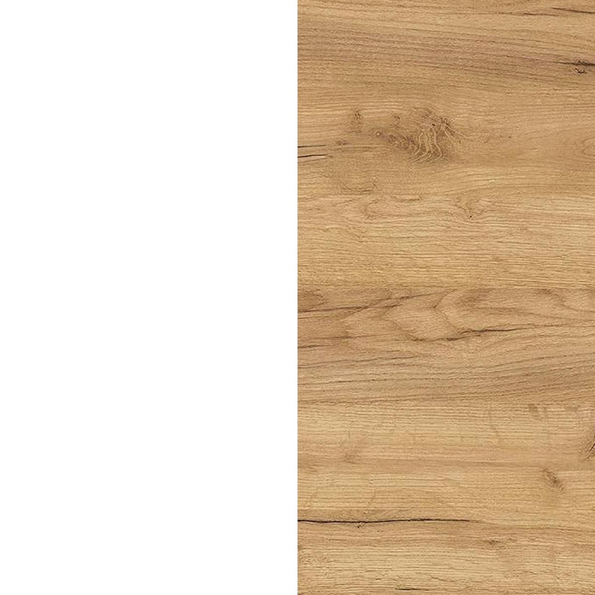 Garderobe Alviano Weiß/Eiche Dekor 3-Teilig - Eichefarben/Weiß, Design, Glas/Holzwerkstoff (104/200/33cm) - Germania