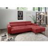 Ecksofa Intera, Rot S: 276x188 Cm - Rot/Schwarz, KONVENTIONELL, Textil (276/188cm) - Livetastic
