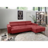 Ecksofa Intera, Rot S: 276x188 Cm - Rot/Schwarz, KONVENTIONELL, Textil (276/188cm) - Livetastic