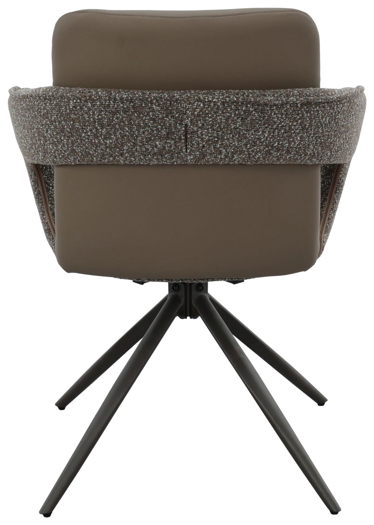 Armlehnstuhl Francesco Hellbraun B: 61 cm - Hellbraun/Schwarz, MODERN, Textil/Metall (61/87,5/62,5cm) - MID.YOU