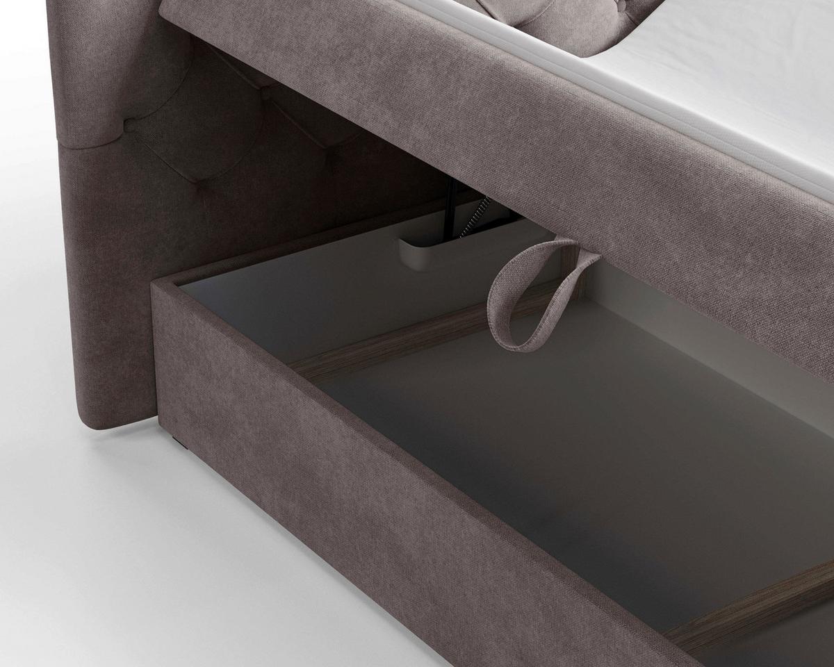 BOXBETT Karo Taupe 160x200cm - Taupe/Schwarz, MODERN, Holz/Kunststoff (160/200cm) - MID.YOU