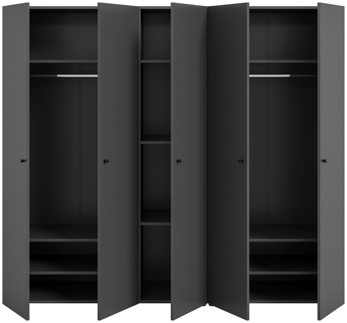 Drehtürenschrank Darwin, Anthrazit B: 200 Cm - Anthrazit, MODERN, Holzwerkstoff (200/176/51cm) - MID.YOU