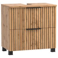 Waschbeckenunterschrank Chester B: 60 Cm - Eiche Wotan/Schwarz, MODERN, Holzwerkstoff (60/54/35cm) - Held
