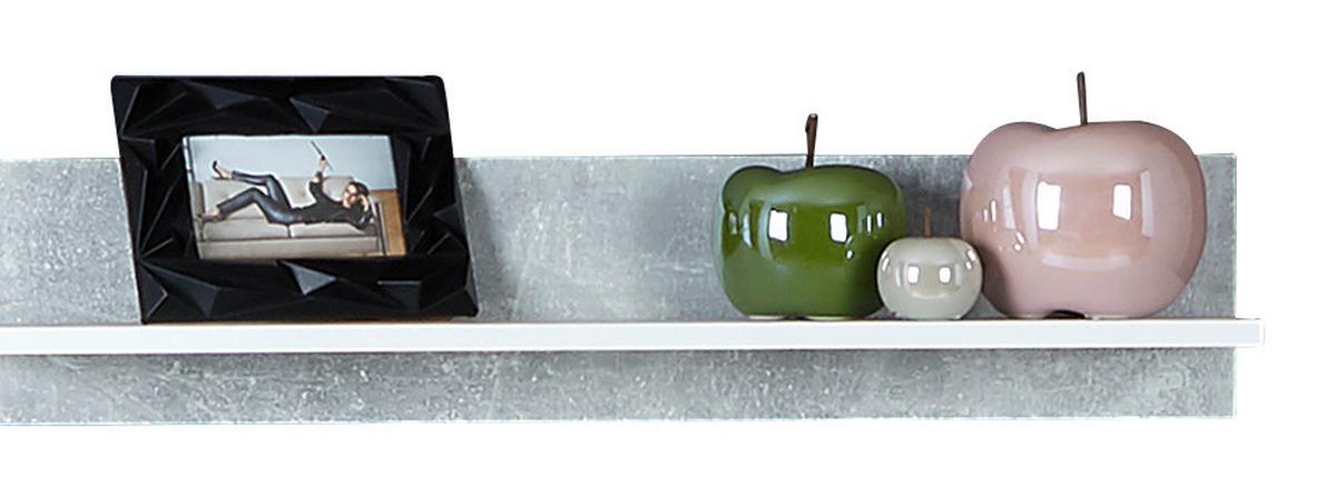 Wohnwand Modern 4 -Teilig. Aran Betonoptik/Perlweiß - Hellgrau/Schwarz, MODERN, Holzwerkstoff (221/183,5/40cm)