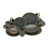 Kombiservice Porzellan Schwarz Goldfarben - Goldfarben/Schwarz, Design, Keramik (33/34/34cm) - Creatable