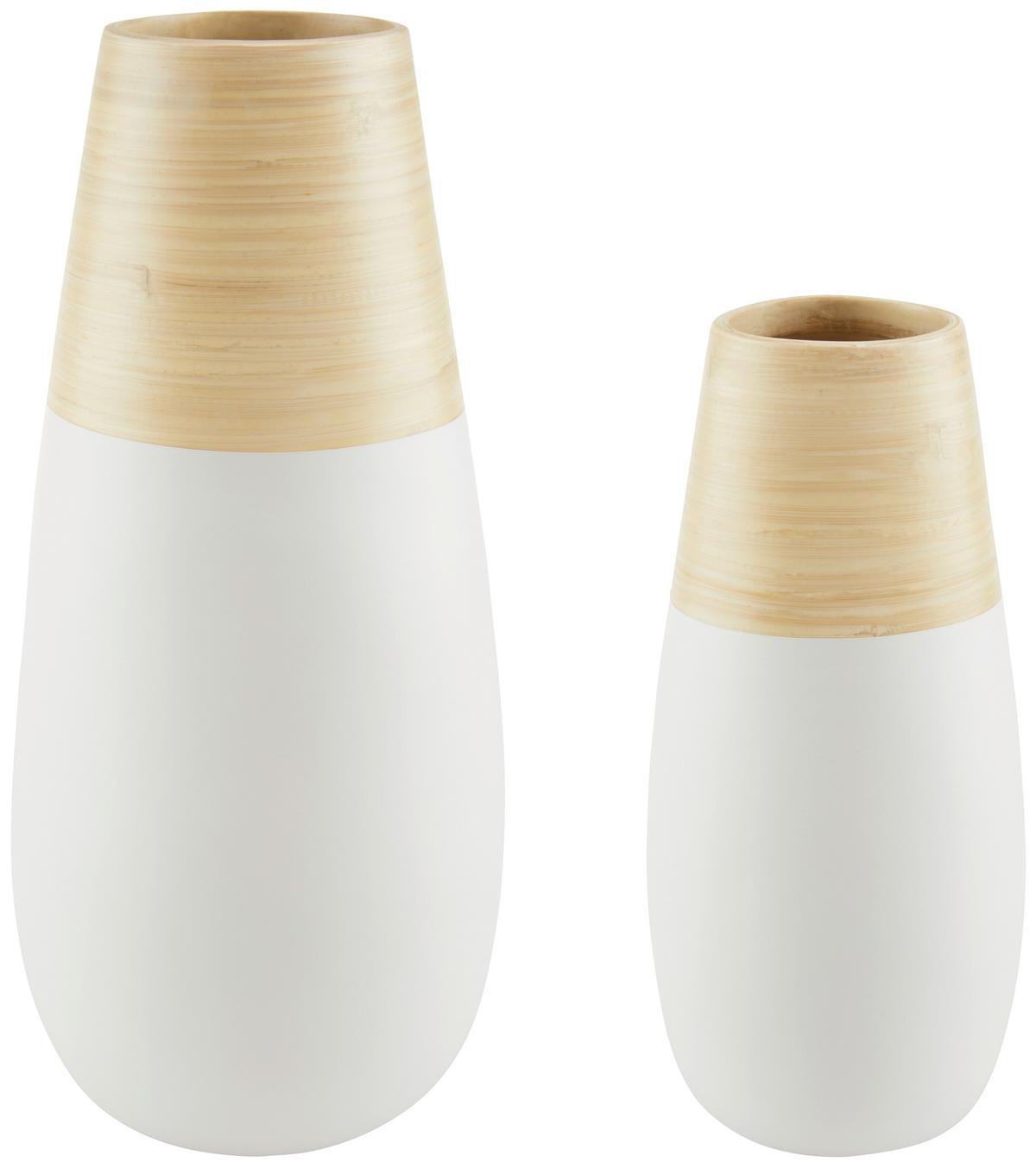 Dekovase Synthia - Naturfarben/Weiß, Design, Naturmaterialien (13/28cm) - James Wood