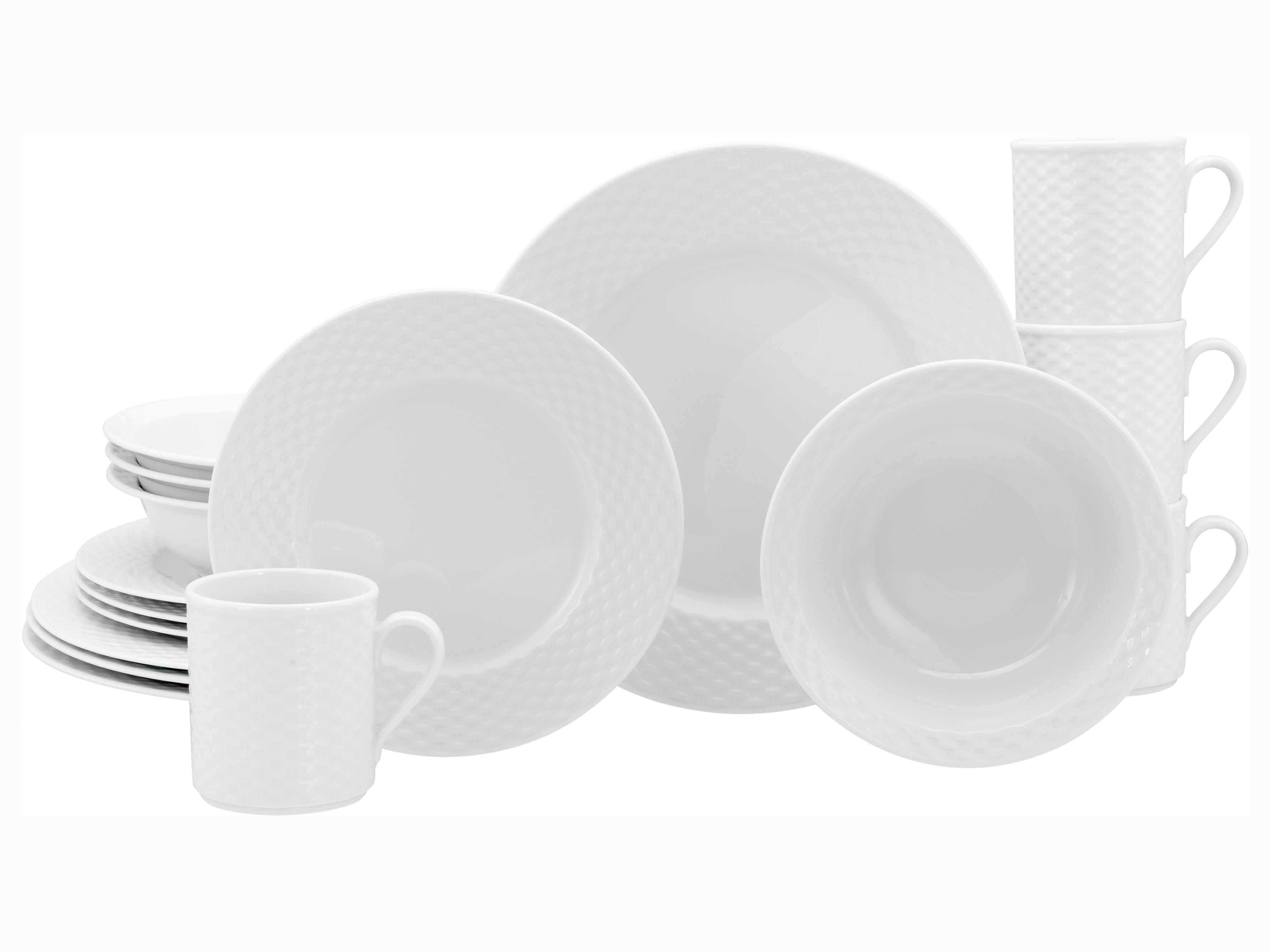 Kombiservice Polo Weiß Porzellan, 4 Pers., 16-Teilig - Weiß, Basics, Keramik - Creatable