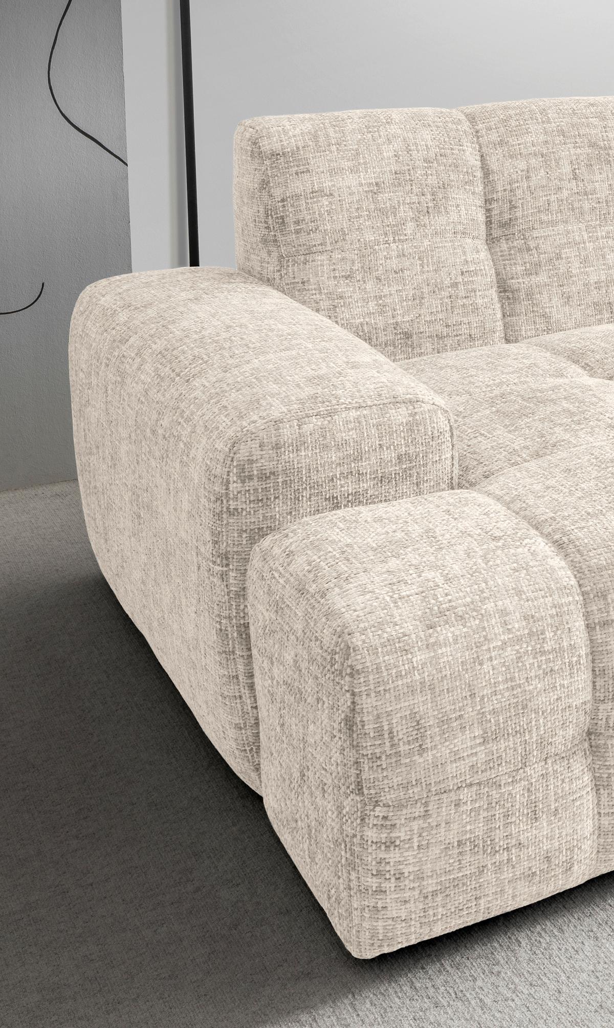 Bigsofa Bosco, Creme B: 304 cm - Creme/Schwarz, MODERN, Textil (304/87/155cm) - Livetastic