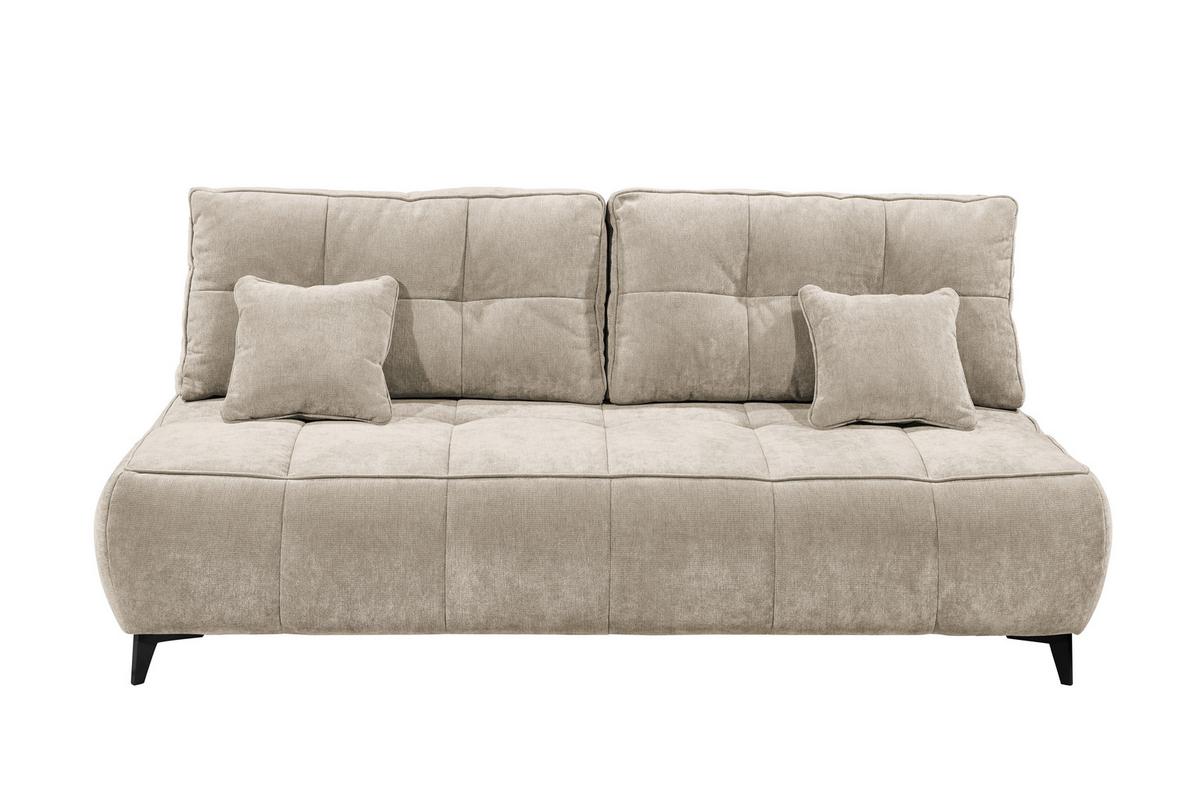 Schlafsofa Elisa Beige, Schlaffunktion - Beige/Schwarz, MODERN, Textil (215/96/106cm) - MID.YOU