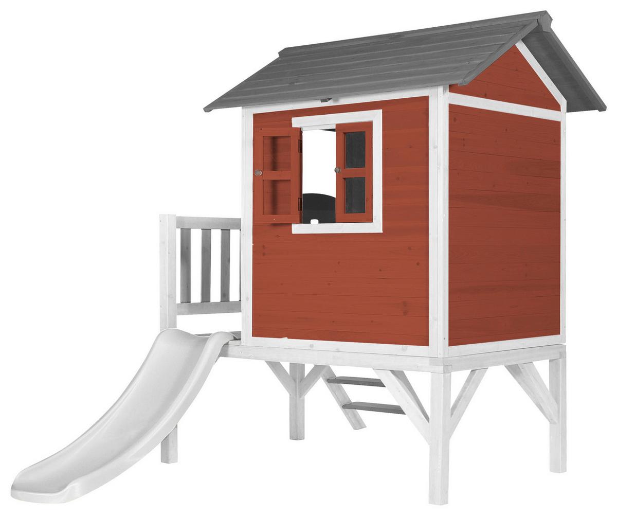 Spielhaus C050.002.95 - Rot/Weiß, KONVENTIONELL, Holz/Kunststoff (240/189/167cm) - Ambia Garden