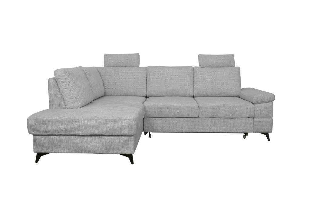 Rohová sedačka SARA L, ľavá, sivočierna - čierna/sivá, Basics, kov/textil (189/250cm) - Ondega