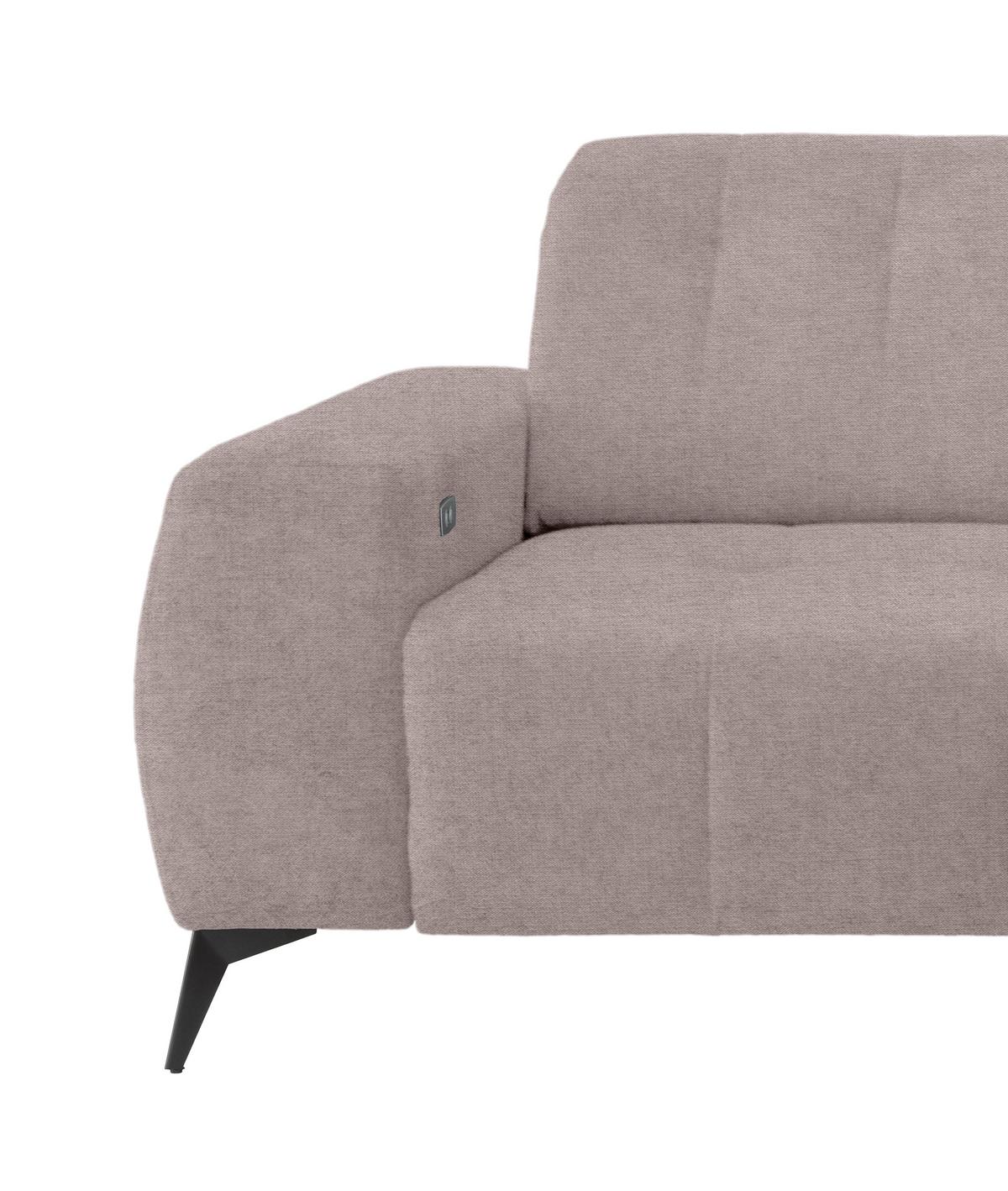 Ecksofa Mit Usb Anschluss Sano, Taupe, S: 258x180 Cm - Taupe/Schwarz, MODERN, Textil (258/180cm) - Livetastic