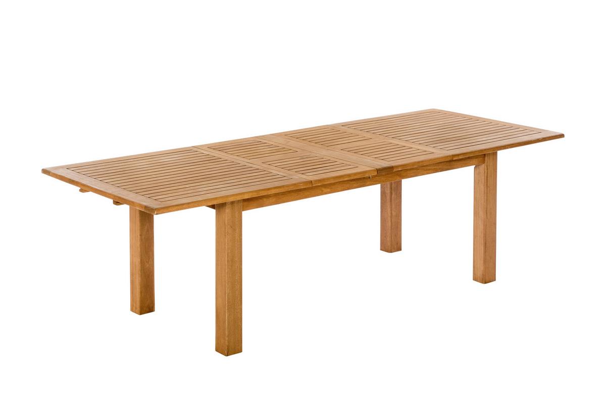 Gartentisch ausziehbar Eukalyptusholz L: 180-260 cm - Naturfarben, ROMANTIK / LANDHAUS, Holz (180-260/100/75cm) - Gardenson