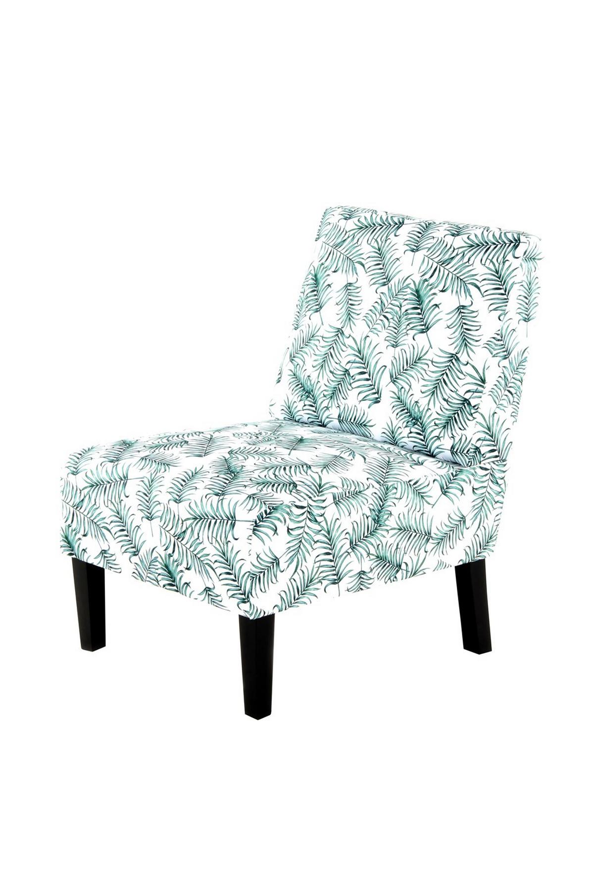 Stuhl Indira 200 Grün/Weiß - Schwarz/Weiß, Design, Holz/Textil (56/73,5/84cm) - Kayoom