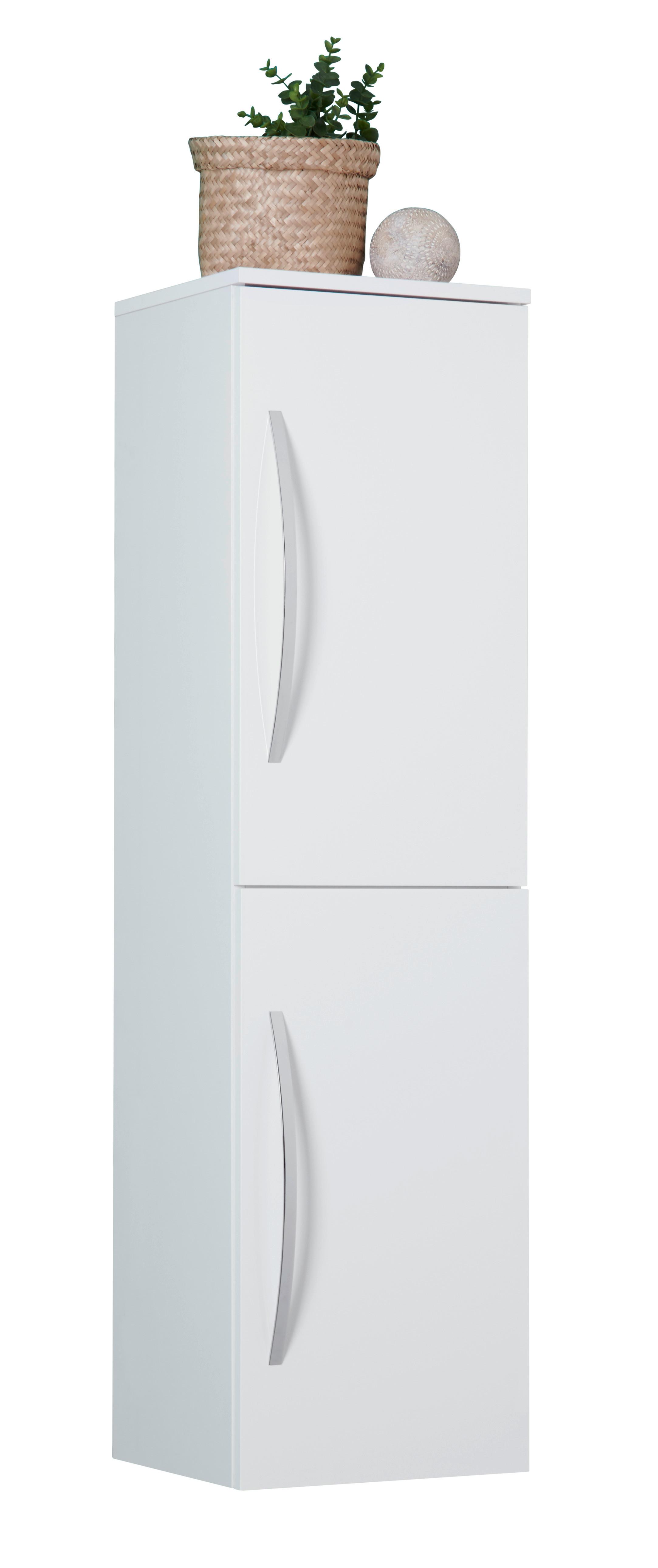 Midischrank Inn B: 35 cm Weiß - Weiß, MODERN, Glas/Holzwerkstoff (35/128/32cm)