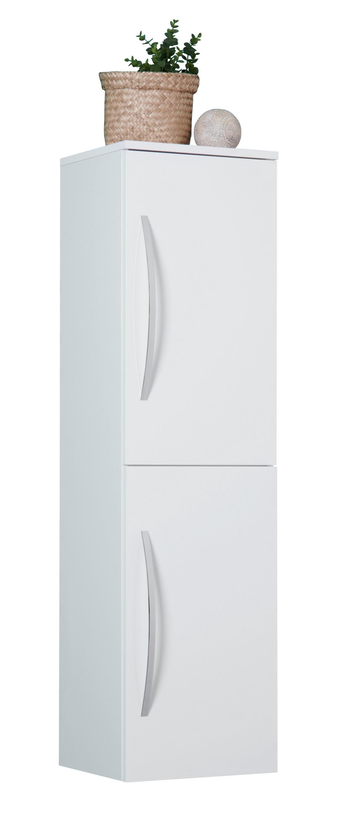 Midischrank Inn B: 35 cm Weiß - Weiß, MODERN, Glas/Holzwerkstoff (35/128/32cm)