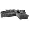 Eckschlafsofa Alvito Dunkelgrau S: 298/202 cm - Dunkelgrau/Silberfarben, Design, Textil (298/202cm) - MID.YOU