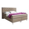Boxspringbett mit Topper 180x200 cm Turin - Silberfarben/Cappuccino, KONVENTIONELL, Leder/Textil (180/200cm) - MID.YOU