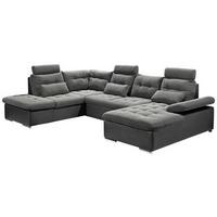 Sedací souprava ve tvaru U JAKARTA šedá / černá - šedá/černá, Design, textil/plast (218/324/170cm) - MID.YOU